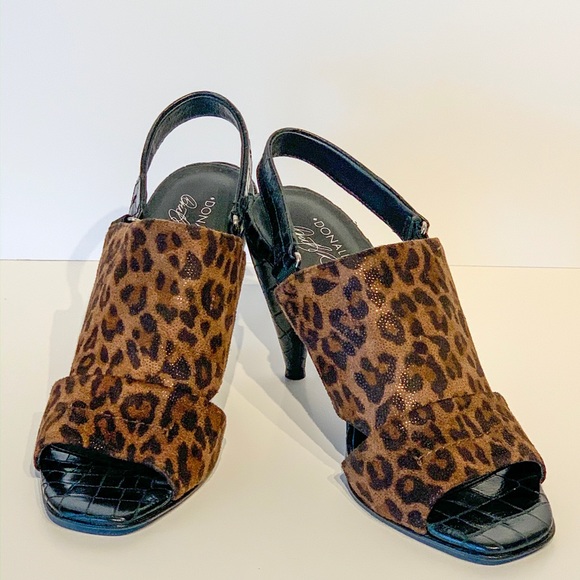 Donald J Pliner Leopard Ima Straped Heel Sz. 7 M - Picture 1 of 8
